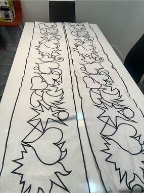Set of Lucia Eames for Crate&Barrel White Table Runners